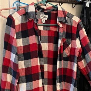 Place Red, Blue, and White Plaid Button-Down Shirt